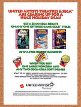 1995 Sega United Artists Rebate Original Advertisement / Retro Wall Art v1