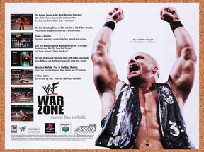 1998 WWF War Zone PS1 Original Advertisement / Retro Wall Art v2