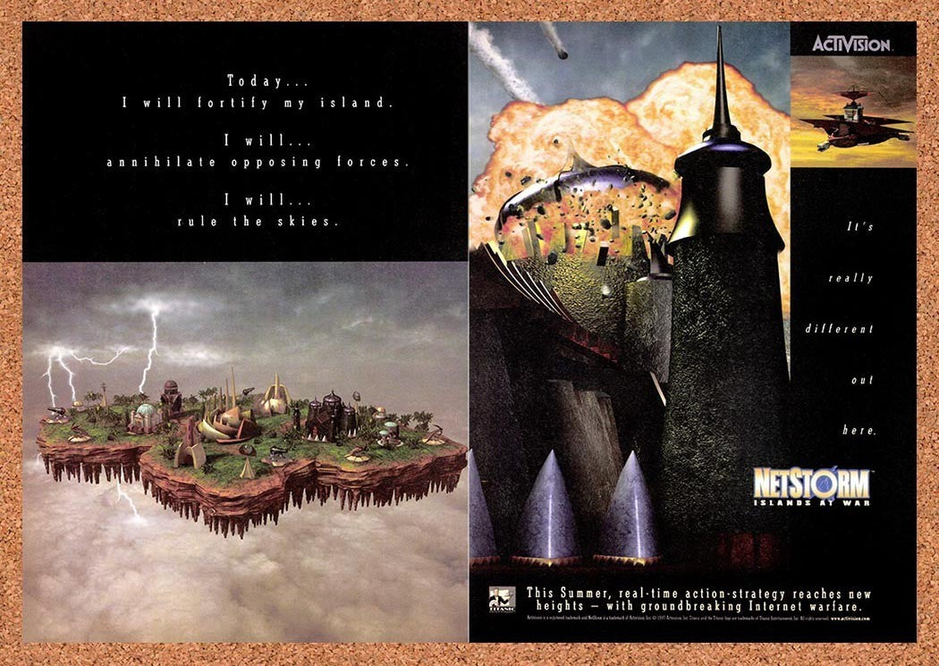 1997 NetStorm Islands At War PC Original Advertisement / Retro Promo v1