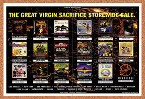 1998 Virgin Megastore PC Games Original Advertisement / Retro Promo v2