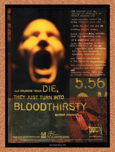 1996 Final Doom PC Original Advertisement / Retro Wall Art v1
