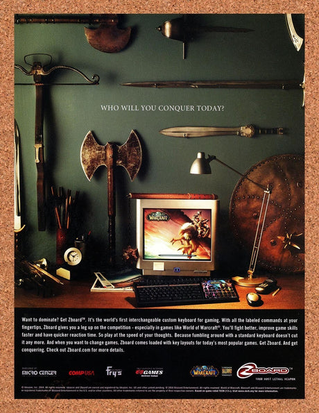 2004 World Of WarCraft Zboard Gaming Keyboard Original Ad / Promo v1