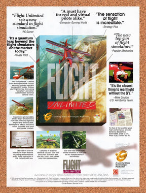 1995 Flight Unlimited PC Original Advertisement / Retro Promo v4