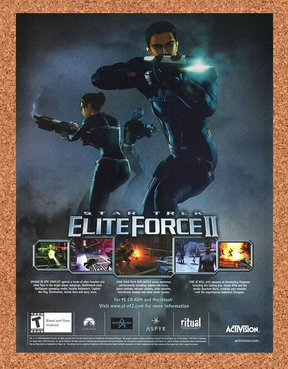 Star Trek Elite Force 2 PC Original 2005 Ad Authentic Video Game Promo Art