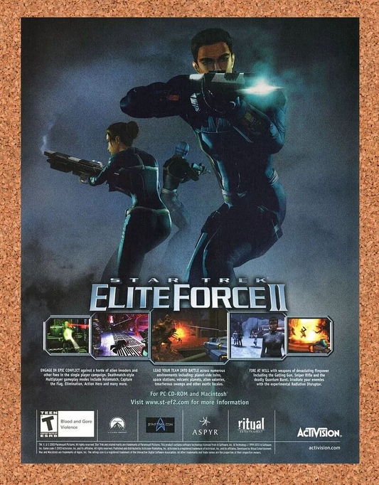 Star Trek Elite Force 2 PC Original 2004 Ad Authentic Video Game Promo Art