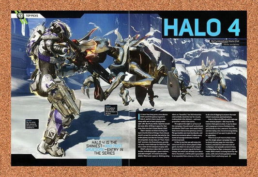 Halo 4 Xbox 360 Original 2013 Ad Authentic Review Video Game Promo