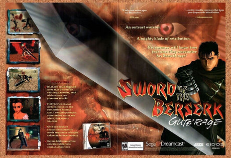Sword Of The Berserk Dreamcast Original 2000 Vintage Ad - Video Game Promo