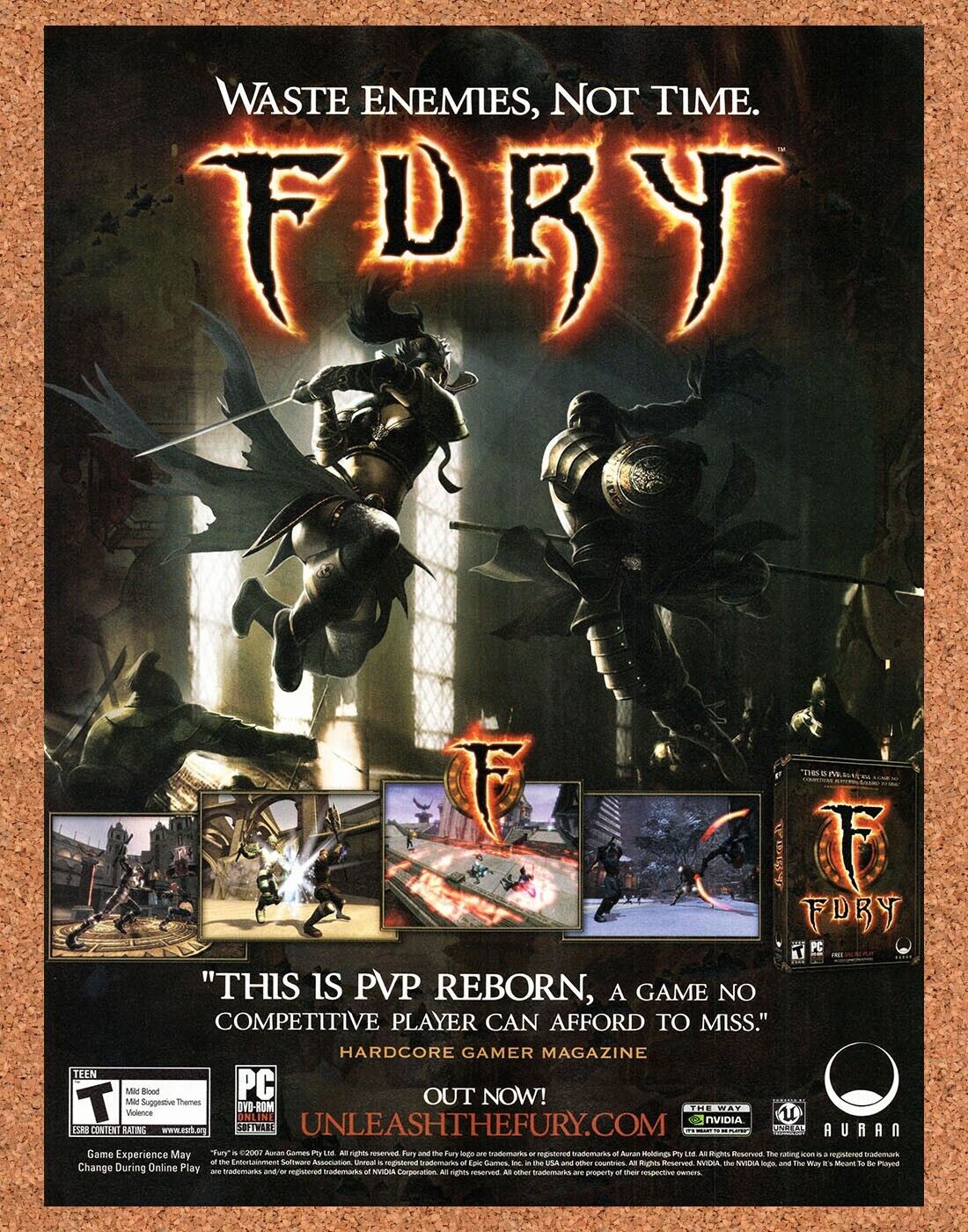 Fury PC Original 2007 Vintage Ad - Video Game Art Promo