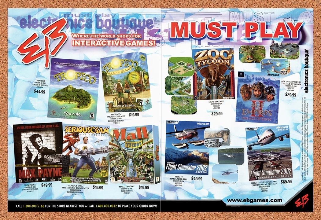 2002 EB Games PC Games Original Advertisement / Retro Promo v7