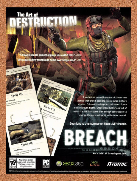 2010 Breach Xbox 360 Original Advertisement / Retro Wall Art v1