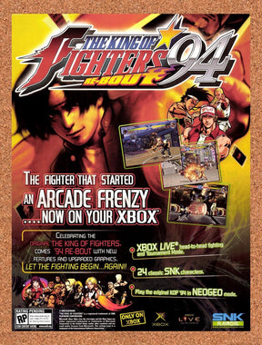 2005 King Of Fighters 94 Re-Bout Xbox Original Advertisement / Retro Promo v1
