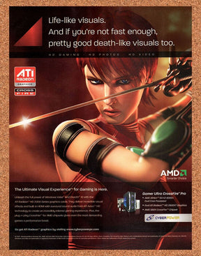 ATI Radeon Cross Fire Graphics Original 2007 Vintage Ad - Retro Tech Promo