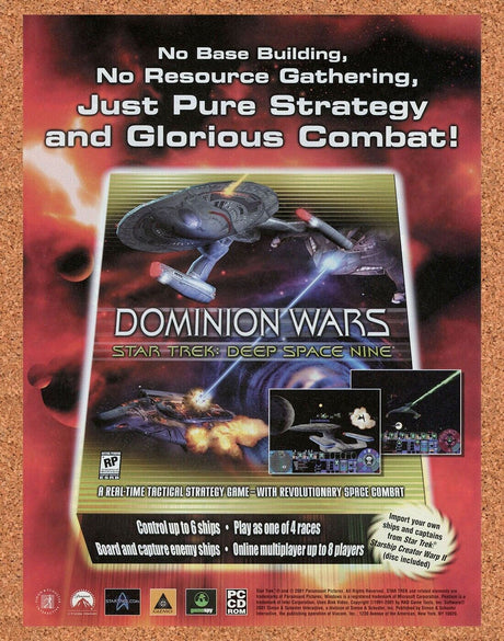 Star Trek Dominion Wars PC Original 2003 Ad Authentic Video Game Promo