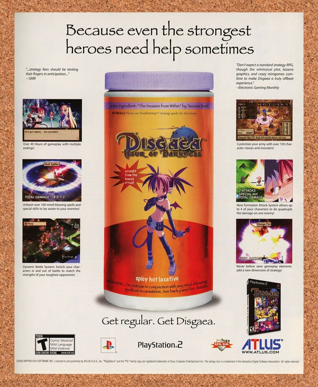 Disgaea Hour Of Darkness PS2 Original 2007 Ad Authentic Video Game Art Promo