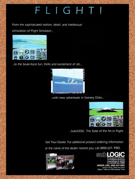 1988 Flight Simulator 2 Tandy Original Advertisement / Retro Wall Art v1