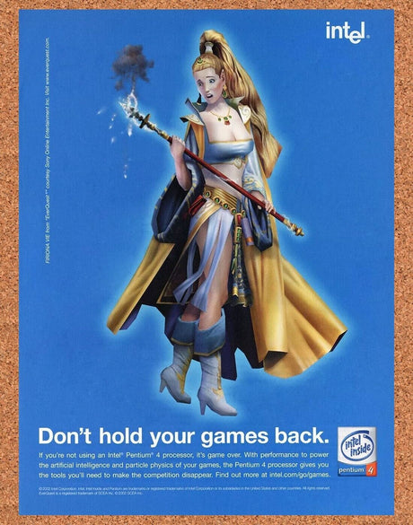 EverQuest PC Original 2004 Ad Authentic Intel Pentium 4 Firiona Video Game Promo
