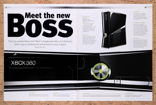 2009 Microsoft Xbox 360 Slim Preview Original Advertisement / Retro Wall Art v2