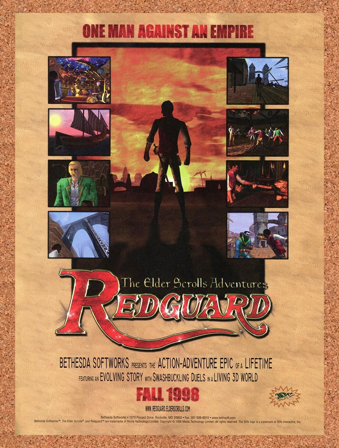 1998 Elder Scrolls Adventures RedGuard PC Original Advertisement / Promo v1
