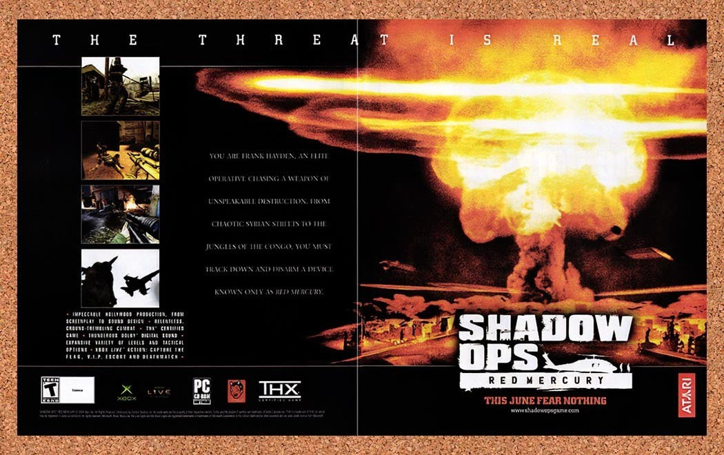 2004 Shadow Ops Red Mercury Xbox Original Advertisement / Retro Promo v1