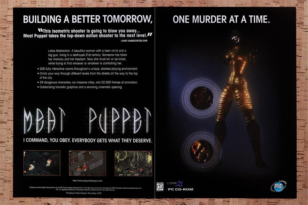 1997 Meat Puppet PC Original Advertisement / Retro Wall Art v1
