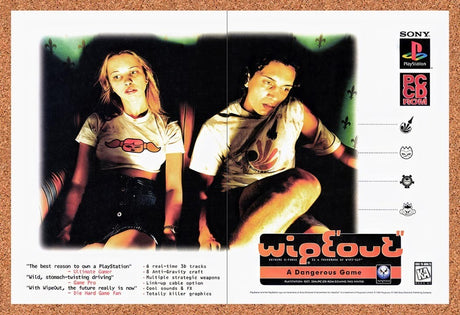 1995 Wipeout PS1 Original Advertisement / Retro Promo v2