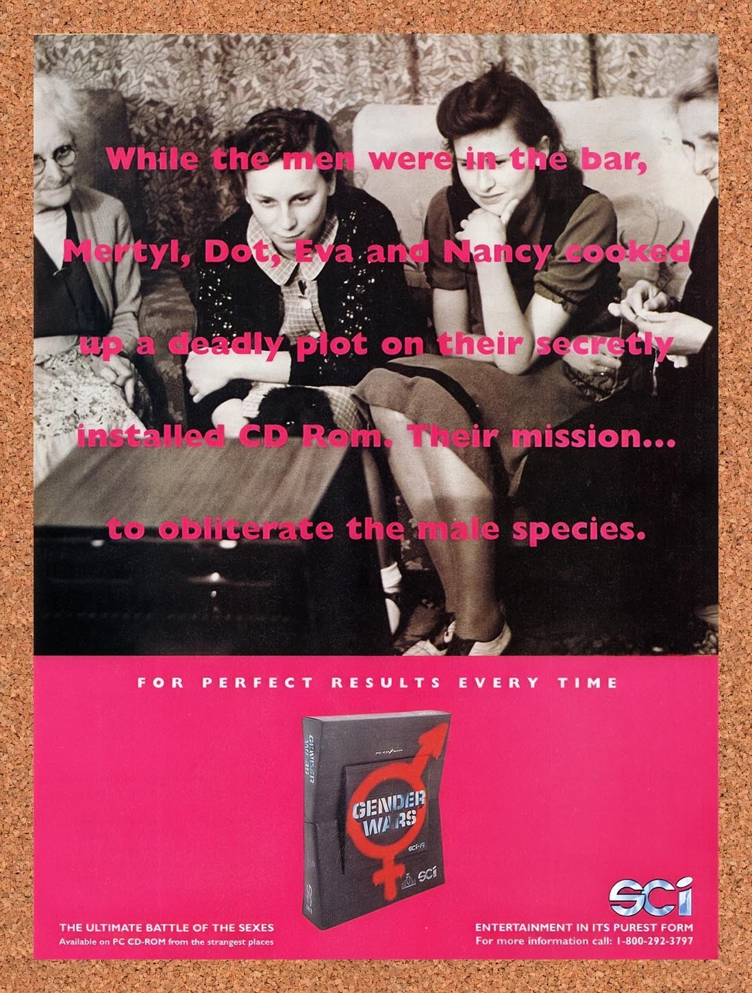 1995 Gender Wars PC Original Advertisement / Retro Promo v1