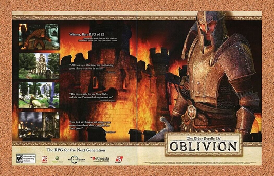 Elder Scrolls IV 4 Oblivion Xbox 360 Original 2005 Ad Authentic Promo