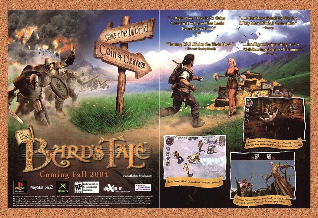 Original 2004 Bards Tale PS2 Vintage Print Ad - Video Game Promo Wall Art 3
