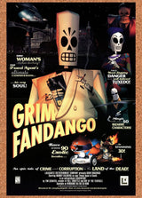 Grim Fandango PC Original 2000 Ad Print Authentic Video Game Promo