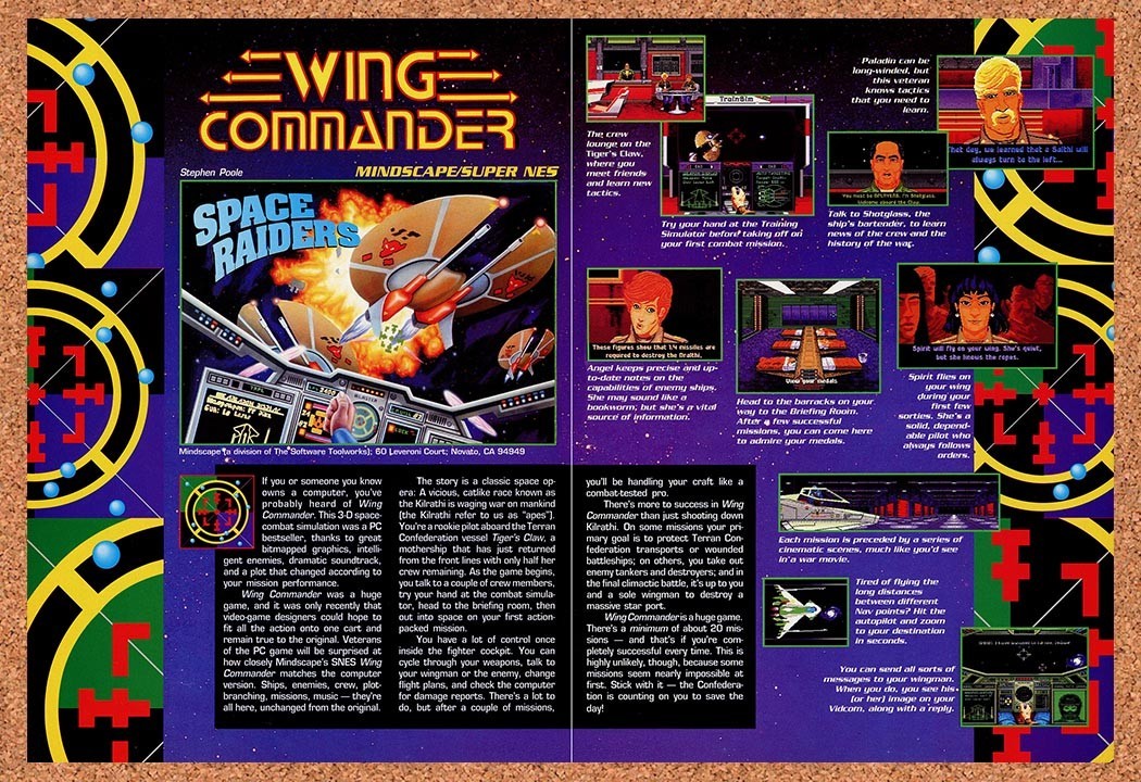 1992 Wing Commander SNES Original Advertisement / Retro Promo v3