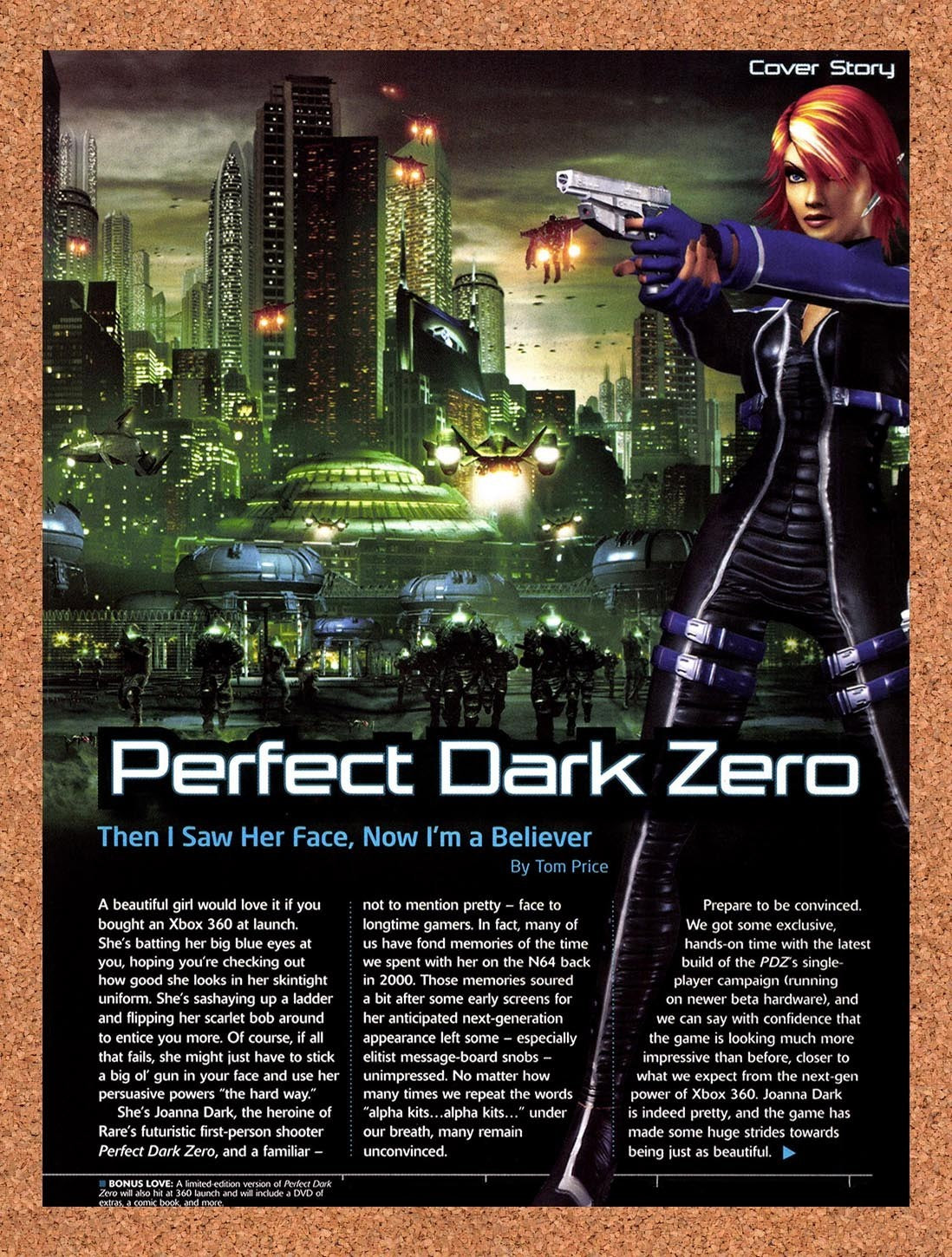 2005 Perfect Dark Zero Xbox 360 Original Advertisement / Retro Promo vr2