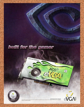 nVidia ACS3 eVGA Original 2003 Ad Authentic GPU Video Card Retro Tech Promo