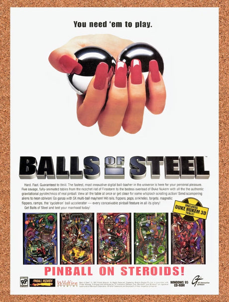 1997 Balls Of Steel PC Original Advertisement / Retro Promo v1