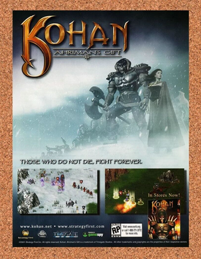 Kohan Ahriman's Gift PC Original 2003 Ad Authentic RPG RTS Video Game Promo v2
