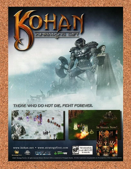 Kohan Ahriman's Gift PC Original 2003 Ad Authentic RPG RTS Video Game Promo v2