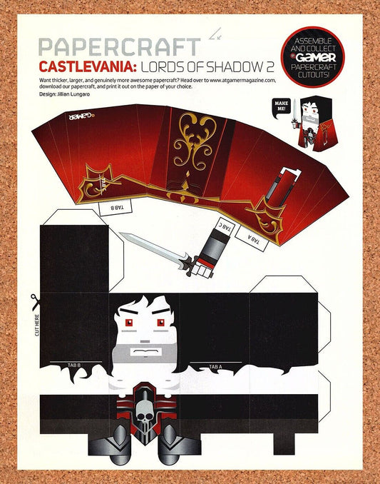 Castlevania PaperCraft Original 2012 Ad Authentic Video Game Collectible Promo