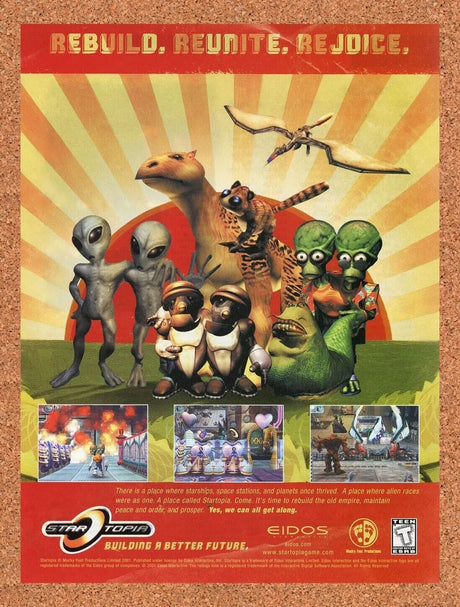 Startopia PC Original 2003 Ad Authentic Eidos SIM Video Game Promo