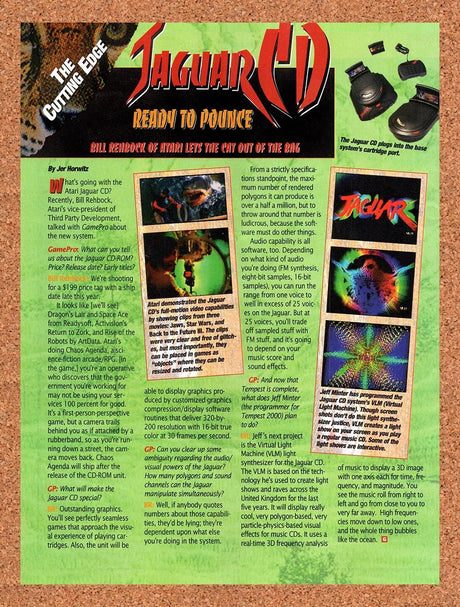 1994 Atari Jaguar CD Launch Preview Original Advertisement / Retro Wall Art v4
