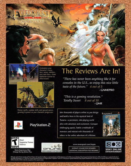 EverQuest Online Adventures PS2 Original 2007 Ad Authentic Video Game Promo