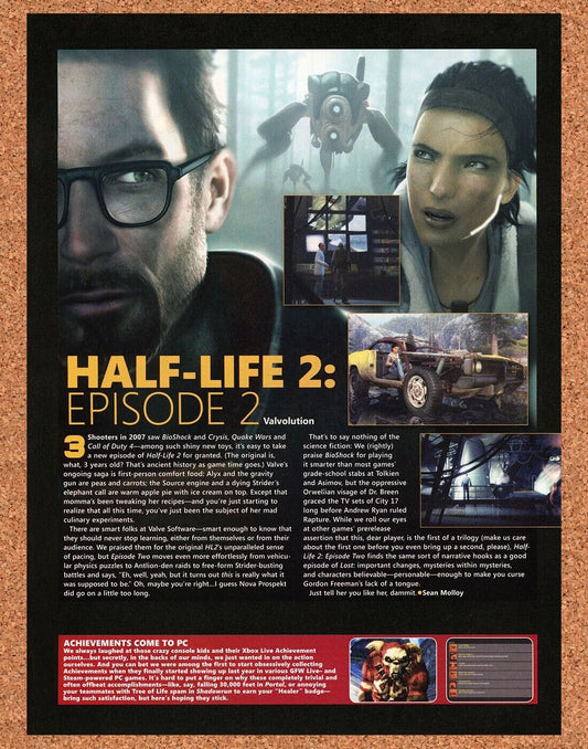 Half-Life 2 Episode 2 PC Original 2009 Ad Authentic Video Game Preview Promo