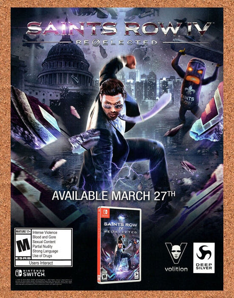 Saints Row IV Re-Elected Switch Original 2020 Ad - Video Game Display Promo