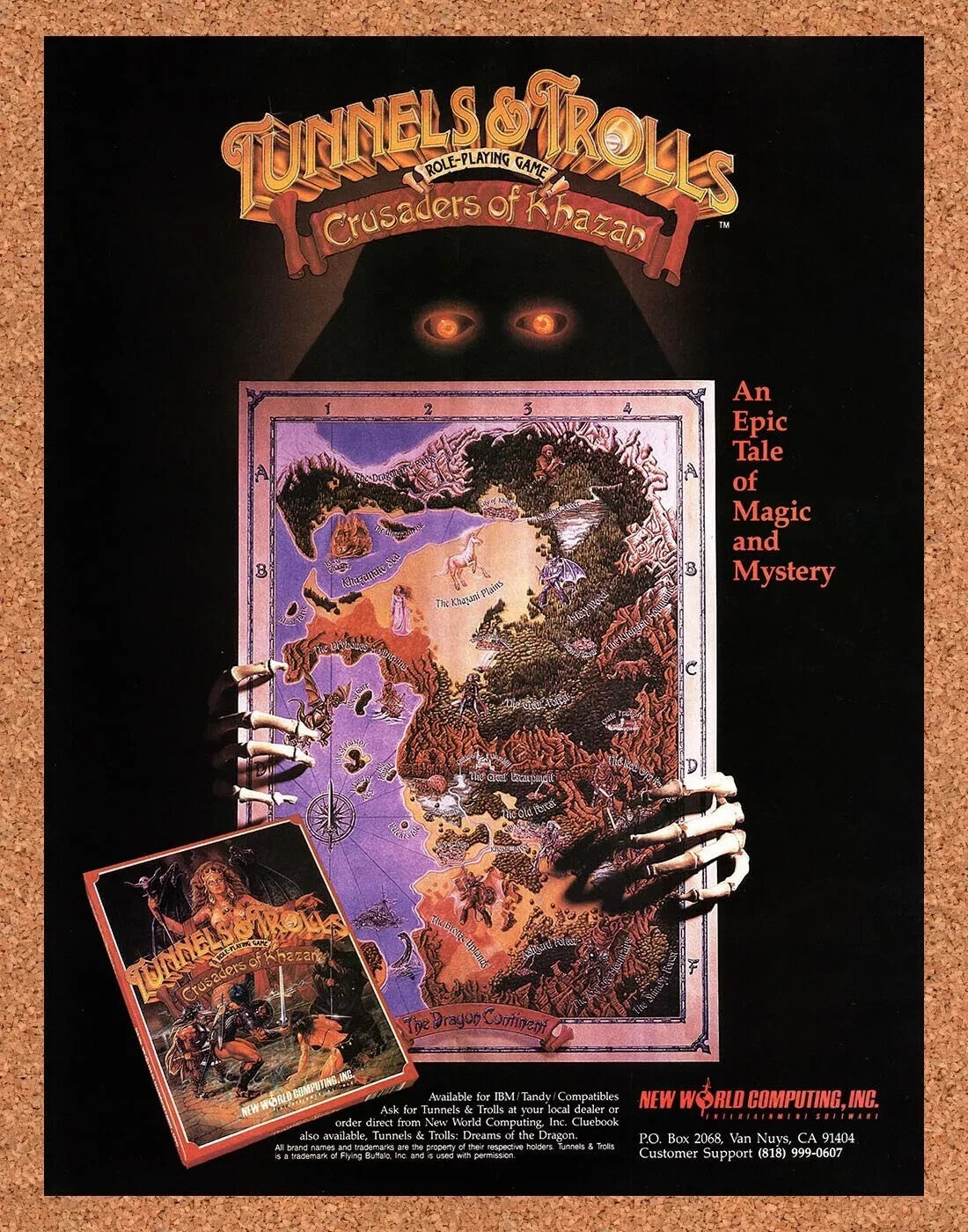 1991 Tunnels & Trolls Crusaders Of Khazan IBM Original Ad / Retro Wall Art v1