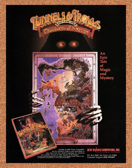 1991 Tunnels & Trolls Crusaders Of Khazan IBM Original Ad / Retro Wall Art v1