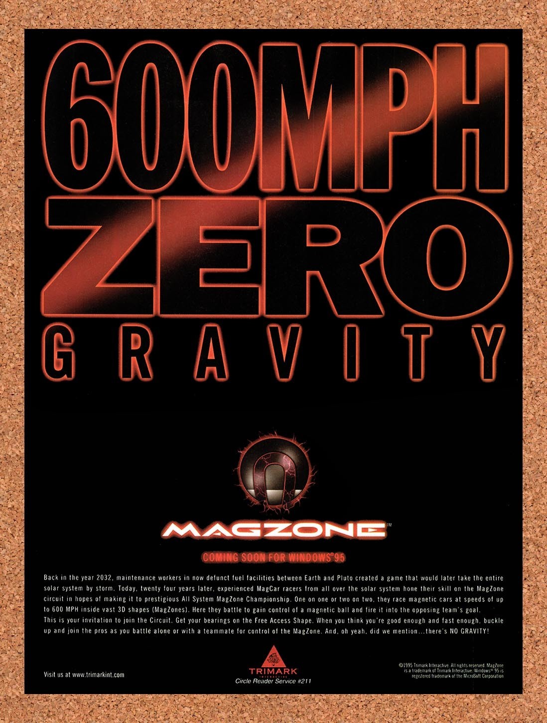 1996 Magzone PC Original Advertisement / Retro Promo v1