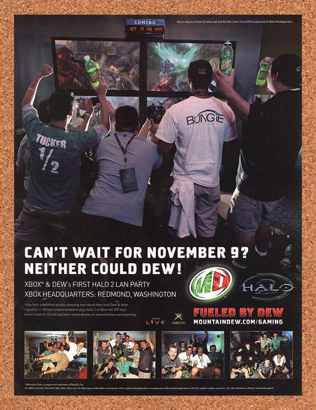 2004 Halo Mountain Dew Original Advertisement / Retro Promo v5
