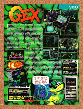 1995 Gex 3DO Original Advertisement / Retro Promo vr2