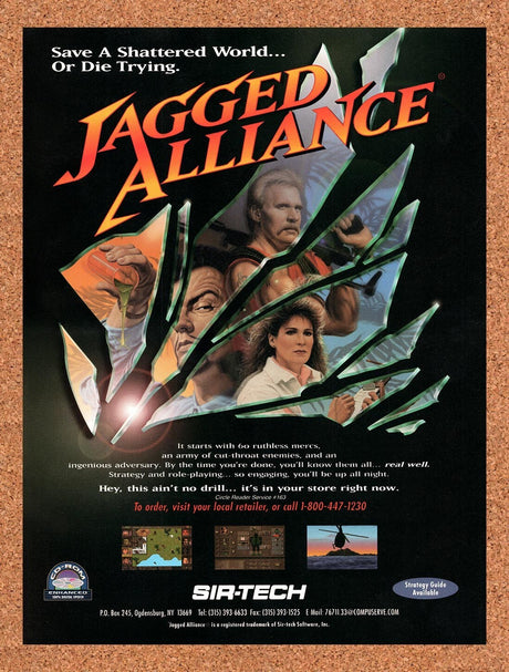 1995 Jagged Alliance PC Original Advertisement / Retro Wall Art v1