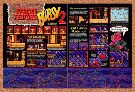 1994 Bubsy 2 Genesis Review Original Advertisement / Retro Promo v3