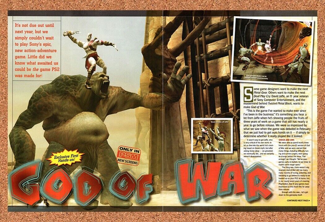 God Of War PS2 Original 2003 Vintage Ad - Video Game Preview Promo