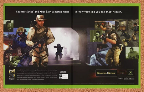 Counter-Strike Xbox Live Original 2005 Ad Authentic Valve FPS Video Game Promo